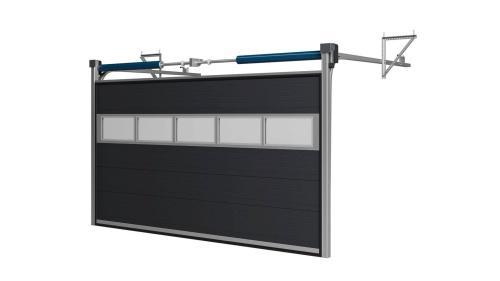 Brama Garażowa Segmentowa Przemysłowa Antracyt Sekcja Przeszklona Woster Solid