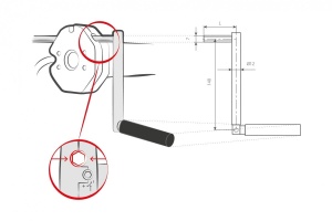 Korba z prętem 140 mm do Awaryjnego Otwierania Bramy Rolowanej