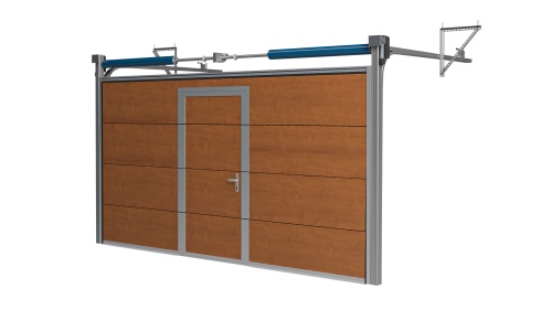 Brama Garażowa Segmentowa Złoty Dąb Woster Door Drzwi Serwisowe Niski próg PCD40ZD