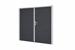 BRAMA GARAŻOWA dwuskrzydłowa ocieplona na wymiar antracyt RAL 7016 – rozwierna 40 mm