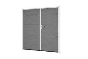 BRAMA GARAŻOWA dwuskrzydłowa ocieplona na wymiar Kwarc RAL 7039 – rozwierna 40 mm