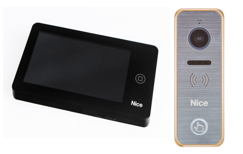 WIDEODOMOFON NICE PRO BG Brązowo -Srebrny z Ekranem Dotykowym